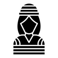 crimineel vrouw glyph icoon vector