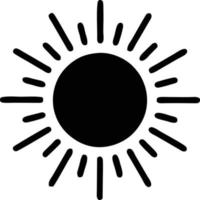 zon icoon in wit achtergrond, illustratie van zon icoon symbool in zwart Aan wit achtergrond vector