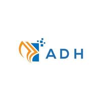 adh credit reparatie accounting logo ontwerp Aan wit achtergrond. adh creatief initialen groei diagram brief logo concept. adh bedrijf financiën logo ontwerp. vector