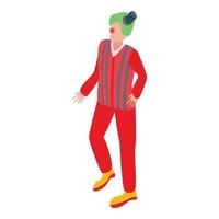 rood clown icoon, isometrische stijl vector