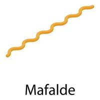 mafalde pasta icoon, isometrische stijl vector