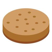 biscuit koekje icoon, isometrische stijl vector