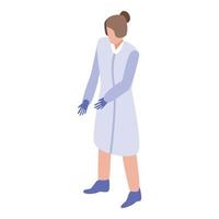 vrouw dokter icoon, isometrische stijl vector