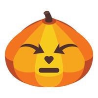 grappig halloween pompoen icoon, isometrische stijl vector