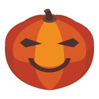 glimlach halloween pompoen icoon, isometrische stijl vector