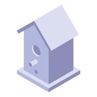 voorjaar vogel huis icoon, isometrische stijl vector