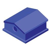 blauw vogel huis icoon, isometrische stijl vector