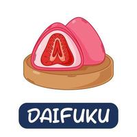 tekenfilm daifuku, Japans voedsel vector geïsoleerd Aan wit achtergrond