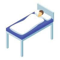 Mens ziekenhuis bed icoon, isometrische stijl vector