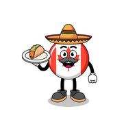 karakter tekenfilm van Canada vlag net zo een Mexicaans chef vector