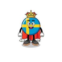 mascotte illustratie van Zweden vlag koning vector
