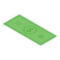 dollar bankbiljet icoon, isometrische stijl vector