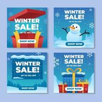 winter verkoop sociale media post-sjabloon vector