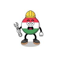 karakter illustratie van Hongarije vlag met 404 fout vector