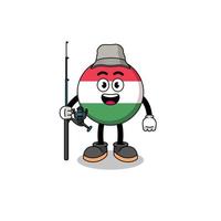 mascotte illustratie van Hongarije vlag visser vector