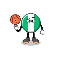 nigeria vlag illustratie als basketbalspeler vector