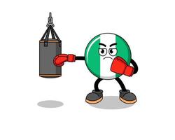 illustratie van nigeria vlag bokser vector