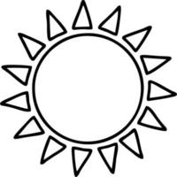 zon icoon in wit achtergrond, illustratie van zon icoon symbool in zwart Aan wit achtergrond vector