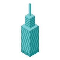 hoog stad gebouw icoon, isometrische stijl vector