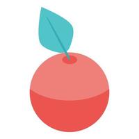 rood appel icoon, isometrische stijl vector
