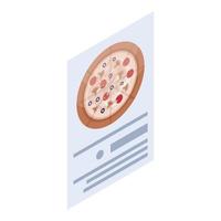 klassiek pizza menu icoon, isometrische stijl vector