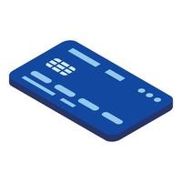 blauw credit kaart icoon, isometrische stijl vector