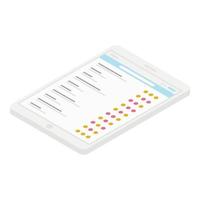 statistisch tablet icoon, isometrische stijl vector