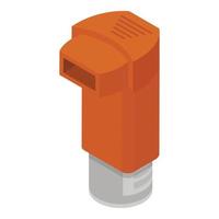 oranje inhalator icoon, isometrische stijl vector