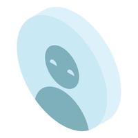 Chatbot avatar icoon, isometrische stijl vector