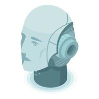 robot hoofd icoon, isometrische stijl vector