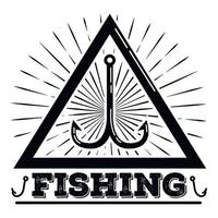 visvangst logo, gemakkelijk stijl vector
