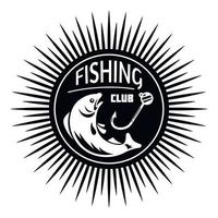 stad visvangst club logo, gemakkelijk stijl vector