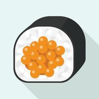 kaviaar sushi icoon, vlak stijl vector