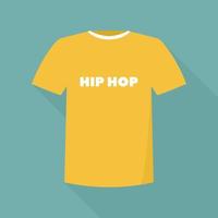 heup hop t-shirt icoon, vlak stijl vector