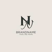 initialen nn brief monogram met elegant luxe stijl. zakelijke identiteit en persoonlijk logo vector