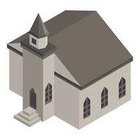 middeleeuws kerk icoon, isometrische stijl vector