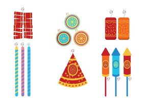 Diwali vuur crackers vector set