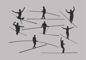 Tightrope Silhouet Set Gratis Vector