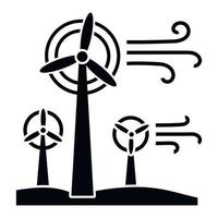 wind turbine fabriek icoon, gemakkelijk stijl vector