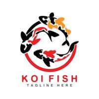 koi vis logo ontwerp, Chinese Lucky en triomf sier- vis vector, bedrijf merk goud vis icoon vector