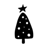 Kerstmis boom in tekening stijl. hand- getrokken schetsen van een Kerstmis boom. vector illustratie. geïsoleerd Aan een wit achtergrond. illustratie voor grafiek, website, logo, pictogrammen, ansichtkaarten