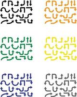 pijlen groot zwart en kleuren reeks pictogrammen. pijl icoon. pijl vector verzameling. pijl. cursor. modern gemakkelijk pijlen. vector illustratie