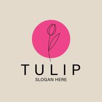 tulp bloem lijn kunst logo, icoon en symbool, vector illustratie ontwerp