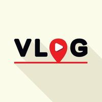 vlog logo, vlak stijl vector