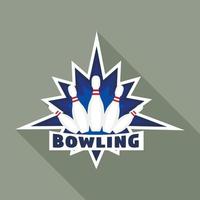 modern bowling logo, vlak stijl vector