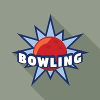 ster blauw bowling logo, vlak stijl vector