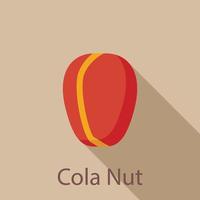 cola noot icoon, vlak stijl vector