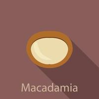 macadamia icoon, vlak stijl vector