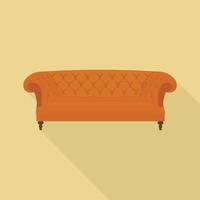 leer sofa icoon, vlak stijl vector