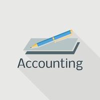 accounting pen logo, vlak stijl vector